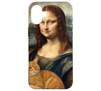 Mona Lisa Holding Cat Renaissance Art Parody Case for iPhone 16 Plus