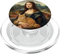 Mona Lisa Holding Cat Renaissance Art Parody PopSockets PopGrip for MagSafe