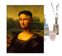 Mona Lisa Holding Nose - 30x40x1.5cm Canvas + Wood, Funny Bathroom Wall Art | Classical Mona Lisa Wall Arts - Waterproof Canv-a Artistic, Exquisite Unframed Bathrooms