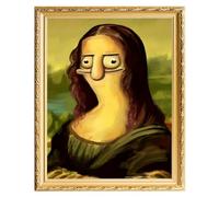 Mona Lisa Holding Nose - 30x40x1.5cm Canvas + Wood, Funny Bathroom Wall Art | Classical Mona Lisa Wall Arts - Waterproof Canv-a Artistic, Exquisite Unframed Bathrooms