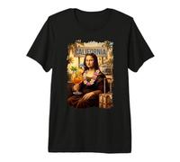 Mona Lisa in California Beach Vacation with Cocktail Holiday Premium T-Shirt