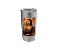 Mona Lisa in California Beach Vacation with Cocktail Holiday Stainless Steel Insulated Tumbler