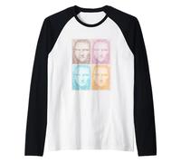 Mona Lisa in Pop Art Style Da Vinci Art Retro 1970s Raglan Baseball Tee