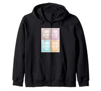 Mona Lisa In Pop Art Style Da Vinci Art Retro 1970s Zip Hoodie