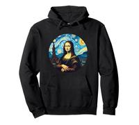 Mona Lisa in the style of Van Gogh Starry Night Pullover Hoodie