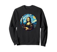 Mona Lisa in the style of Van Gogh Starry Night Sweatshirt