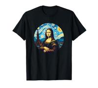 Mona Lisa in the style of Van Gogh Starry Night T-Shirt