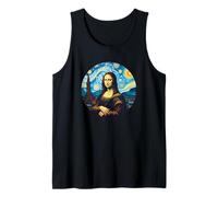 Mona Lisa in the style of Van Gogh Starry Night Tank Top