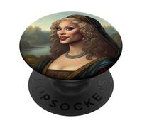 Mona Lisa Inspired Drag Queen Portrait with Glam Style PopSockets Adhesive PopGrip