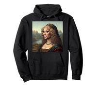 Mona Lisa Inspired Drag Queen Portrait with Glam Style Pullover Hoodie