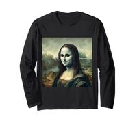 Mona Lisa Inspired Ghostly Portrait with Haunted Style Long Sleeve T-Shirt