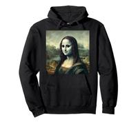Mona Lisa Inspired Ghostly Portrait with Haunted Style Pullover Hoodie