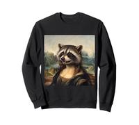 Mona Lisa Inspired Raccoon Portrait Renaissance Style Parody Sweatshirt