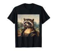 Mona Lisa Inspired Raccoon Portrait Renaissance Style Parody T-Shirt
