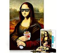 Mona Lisa Kebab Food Jigsaw Puzzles for Teenagers 1000 Piece Logic Build Sharp Color Fun Hobby Art Work (50x75cm)