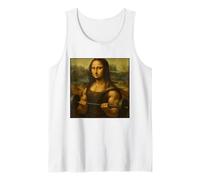 Mona Lisa Lifting Weights Strong Art Gains Bodybuilding Tank Top