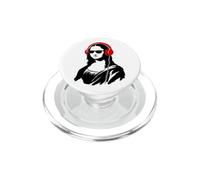 Mona Lisa listening to musis funny cool art and music lover PopSockets PopGrip for MagSafe