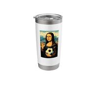 Mona Lisa Loves Soccer Comic Stainless Steel Insulated Tumbler