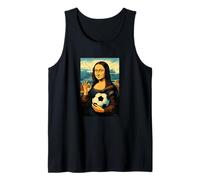 Mona Lisa Loves Soccer Comic Tank Top