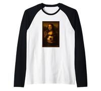 Mona Lisa Loves Soccer Raglan Baseball Tee