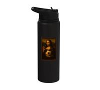 Mona Lisa Loves Soccer Stainless Steel Insulated Water Bottle