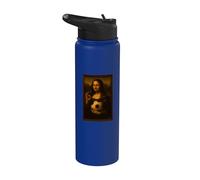 Mona Lisa Loves Soccer Stainless Steel Insulated Water Bottle