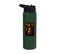 Mona Lisa Loves Soccer Stainless Steel Insulated Water Bottle