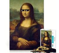 Mona Lisa Meme Sunglasses 1000 Piece Jigsaw Puzzle for Teenagers Sharp Logic Home Fun Family Pastime Room Accent (50x75cm)
