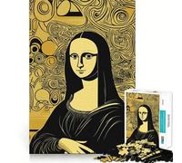 Mona Lisa Mid Century Pop Art Style Jigsaw Puzzles 1000 Piece for Adults Stress Less Stress Relief Home Enjoyable Night Activity (50x75cm)