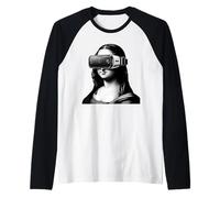 Mona Lisa Modern Art Funny Parody Renaissance Pop Culture Raglan Baseball Tee