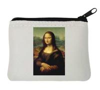 Mona Lisa Neoprene Coin Purse Pouch 10x11cm White