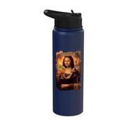 Mona Lisa on Hawaii Vacation Cocktail Trip Summer Hawaiian Stainless Steel Insulated Water Bottle