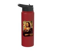 Mona Lisa on Hawaii Vacation Cocktail Trip Summer Hawaiian Stainless Steel Insulated Water Bottle