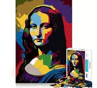 Mona Lisa Pop Art 1000 Piece Jigsaw Puzzles for Teenagers Jigsaw Mental Skill Clear Color Enjoyable Challenge Home Decor (38x52cm)