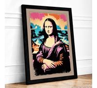 Mona Lisa Pop Art Framed Wall Art Print A1 Black