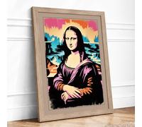 Mona Lisa Pop Art Framed Wall Art Print A1 Oak