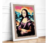 Mona Lisa Pop Art Framed Wall Art Print A2 White