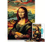 Mona Lisa Pop Munch Style Jigsaw Puzzle 1000 Piece Recall Enhancer Thick Material Pattern Assemble Birthday Gift (38x26cm)