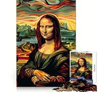 Mona Lisa Pop Munch Style Jigsaw Puzzle 1000 Piece Recall Enhancer Thick Material Pattern Assemble Birthday Gift (38x26cm)