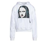 Off-White Mens Mona Lisa Print Logo White Hoodie Cotton - Size Small
