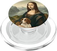 Mona Lisa Renaissance Style With Dog Companion PopSockets PopGrip for MagSafe