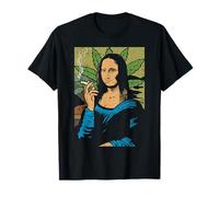 Mona Lisa Smoking A Joint Funny Weed Cannabis Stoner Gift T-Shirt