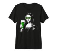 Mona Lisa St Patty's Shamrock Beer Funny St Patrick's Day Premium T-Shirt