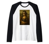 Mona Lisa Street Style Rap Art Boombox Sunglasses Chain Raglan Baseball Tee
