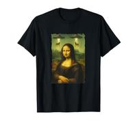 Mona Lisa UFO Cow Abduction Meme Funny Alien Sci Fi Fan Art T-Shirt