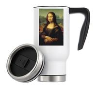 Mona Lisa Vacuum Insulated Thermal Travel Coffee Mug 480ml White