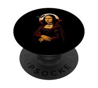 Mona Lisa Vampire Men Women Kids Funny Halloween PopSockets Adhesive PopGrip