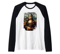 Mona Lisa Viking Helmet Scottish Tartan Plaid Scotland Raglan Baseball Tee