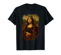 Mona Lisa Viking Helmet Scottish Tartan Plaid Scotland T-Shirt