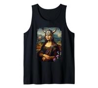 Mona Lisa Viking Helmet Scottish Tartan Plaid Scotland Tank Top
